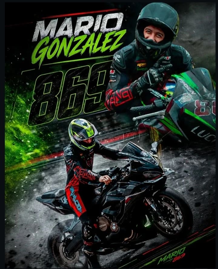 Diseño para piloto de motociclismo — Mario González, verde