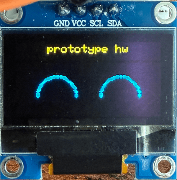 OLED showing happy arched eyes