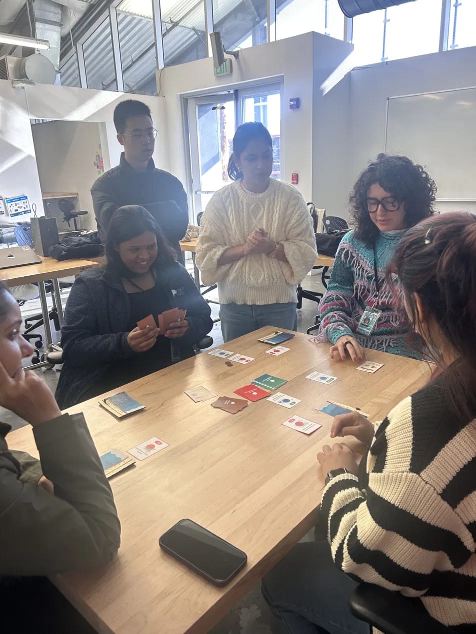 Cutting and assembling the physical cards before the first playtest