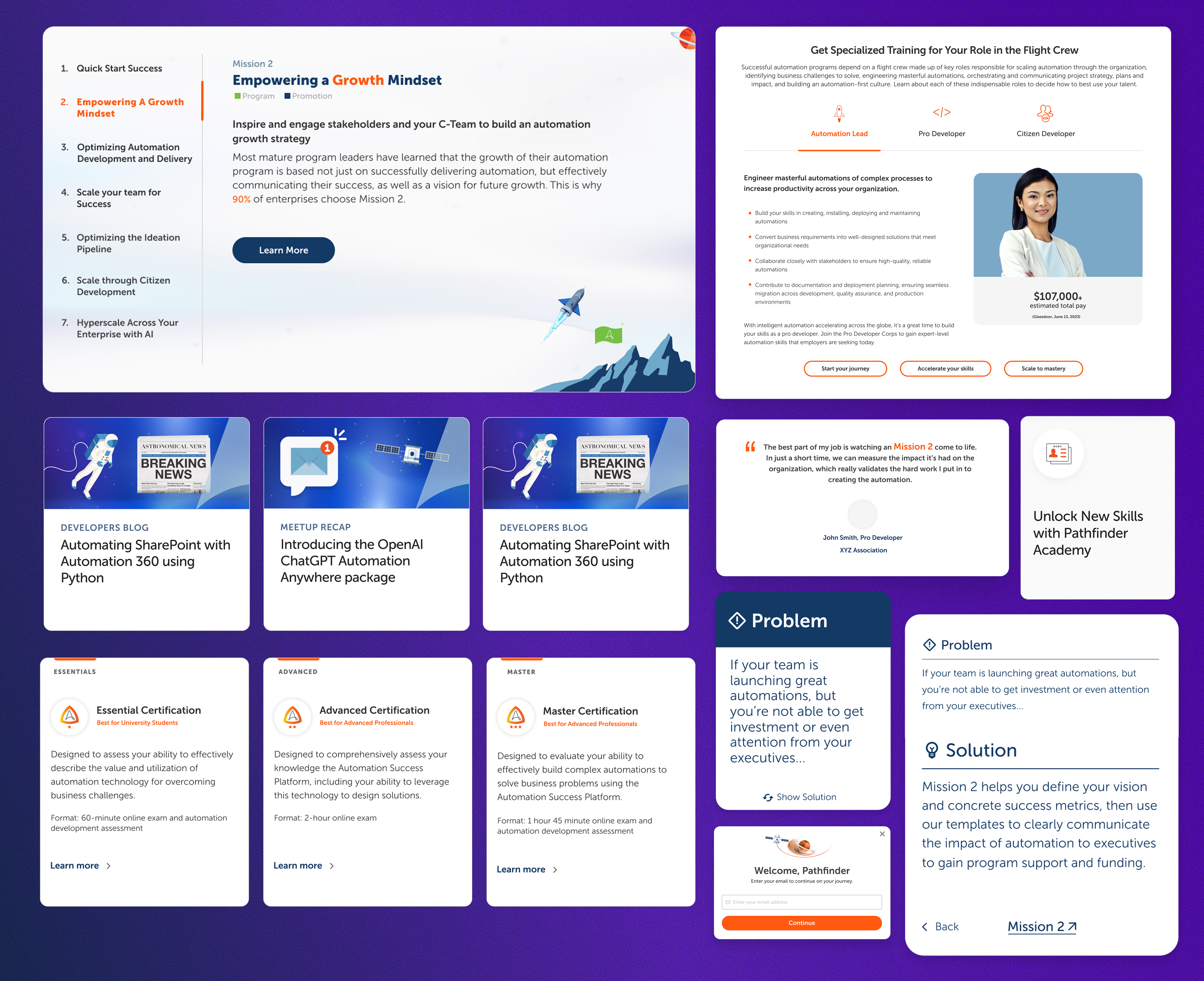Cards and layouts — course cards, community cards, Bot Games cards