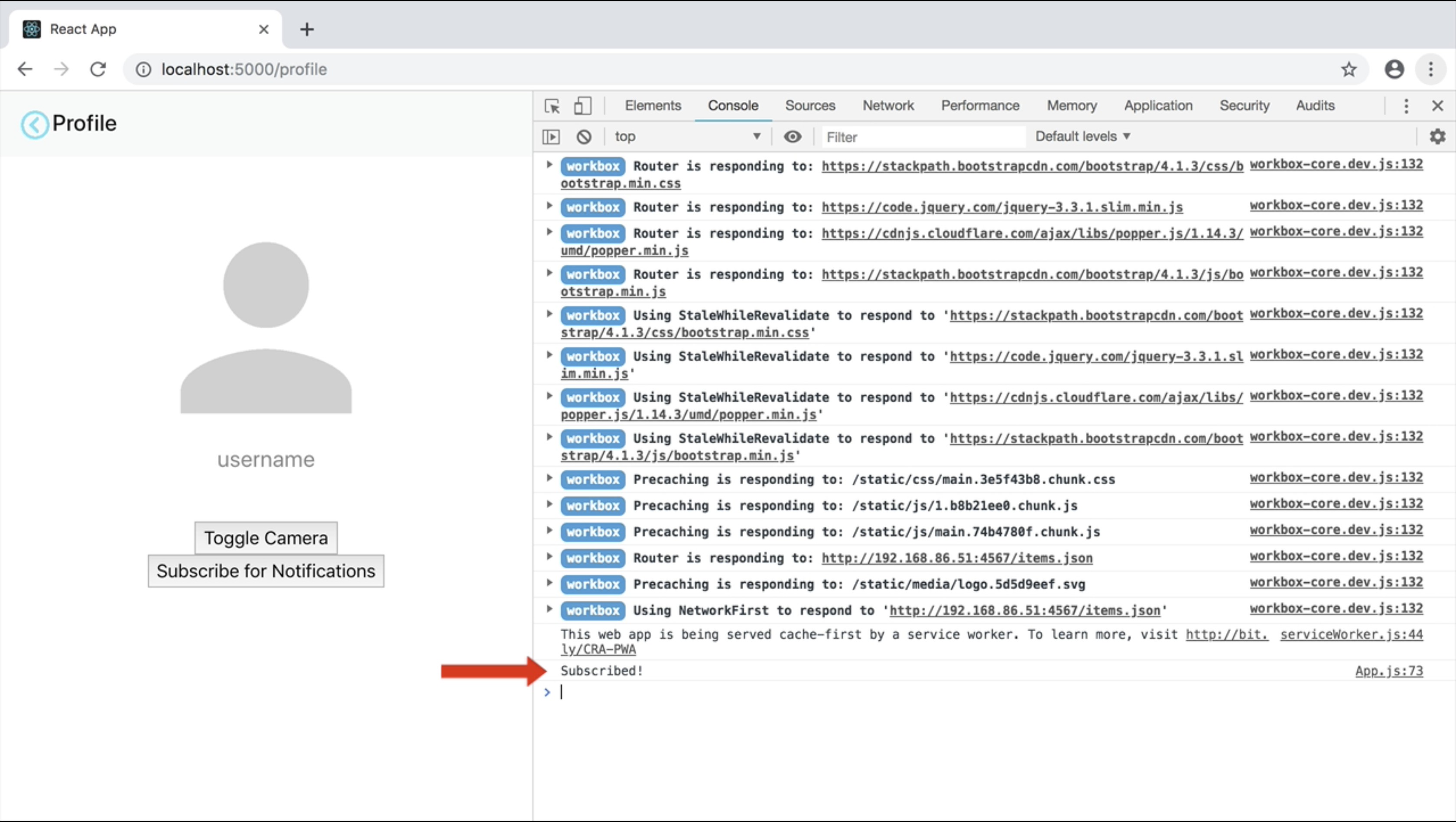 image showing that we can recieve push messages