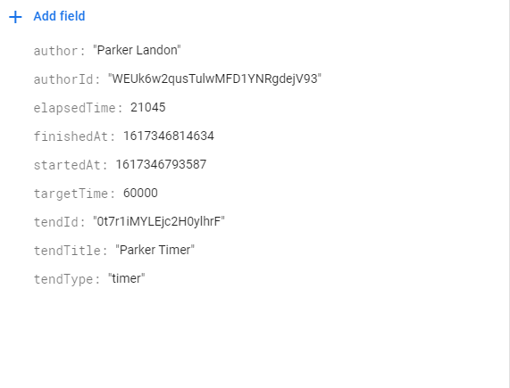 Timer Trend Data Stored in Firebase