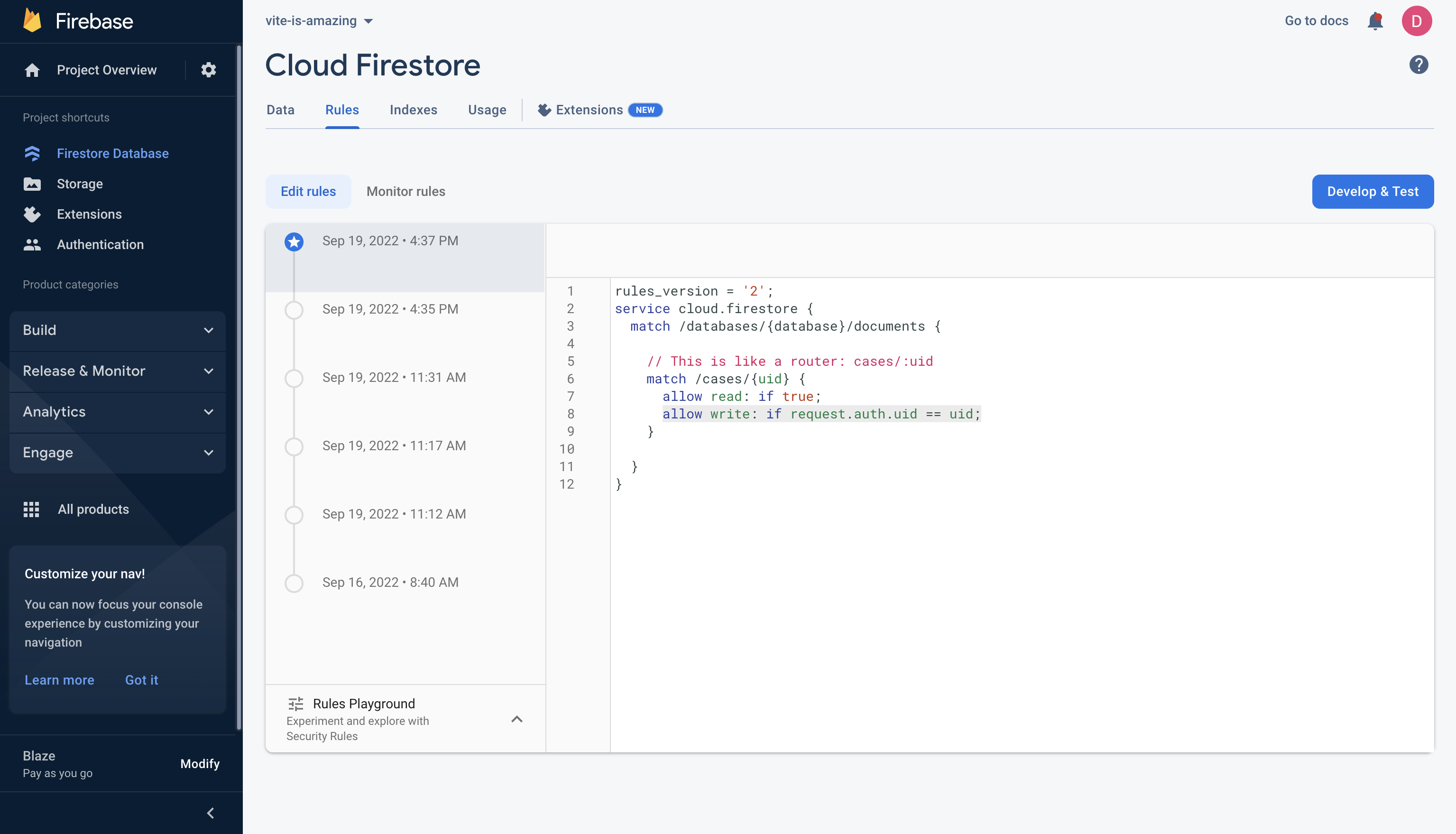 firebase security rules