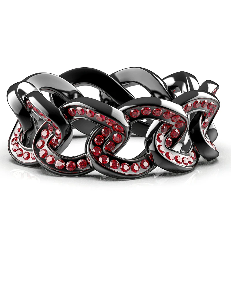 Top view of the silver band.