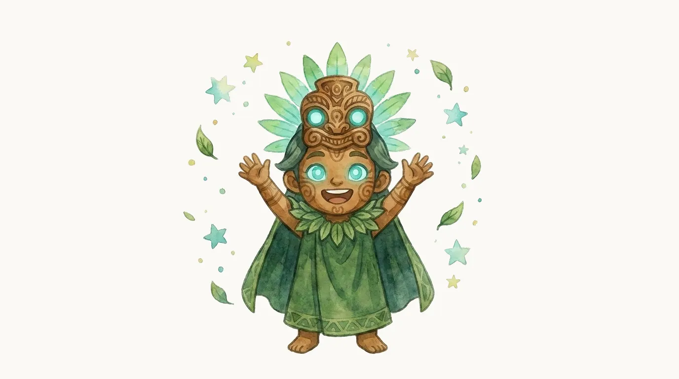 Tikiが両手を上げて「私も登場したい！」と元気に手を挙げるイラスト