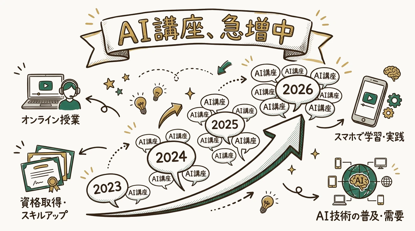 AI講座が急増している背景のグラレコ