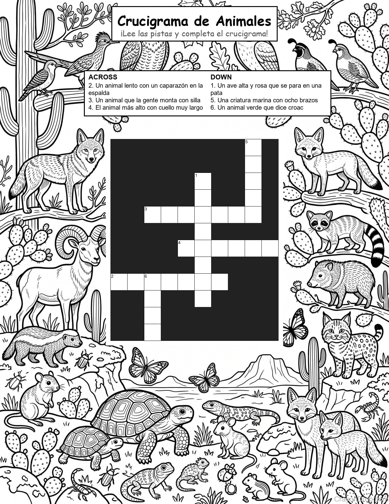 Cw Animals página para colorear