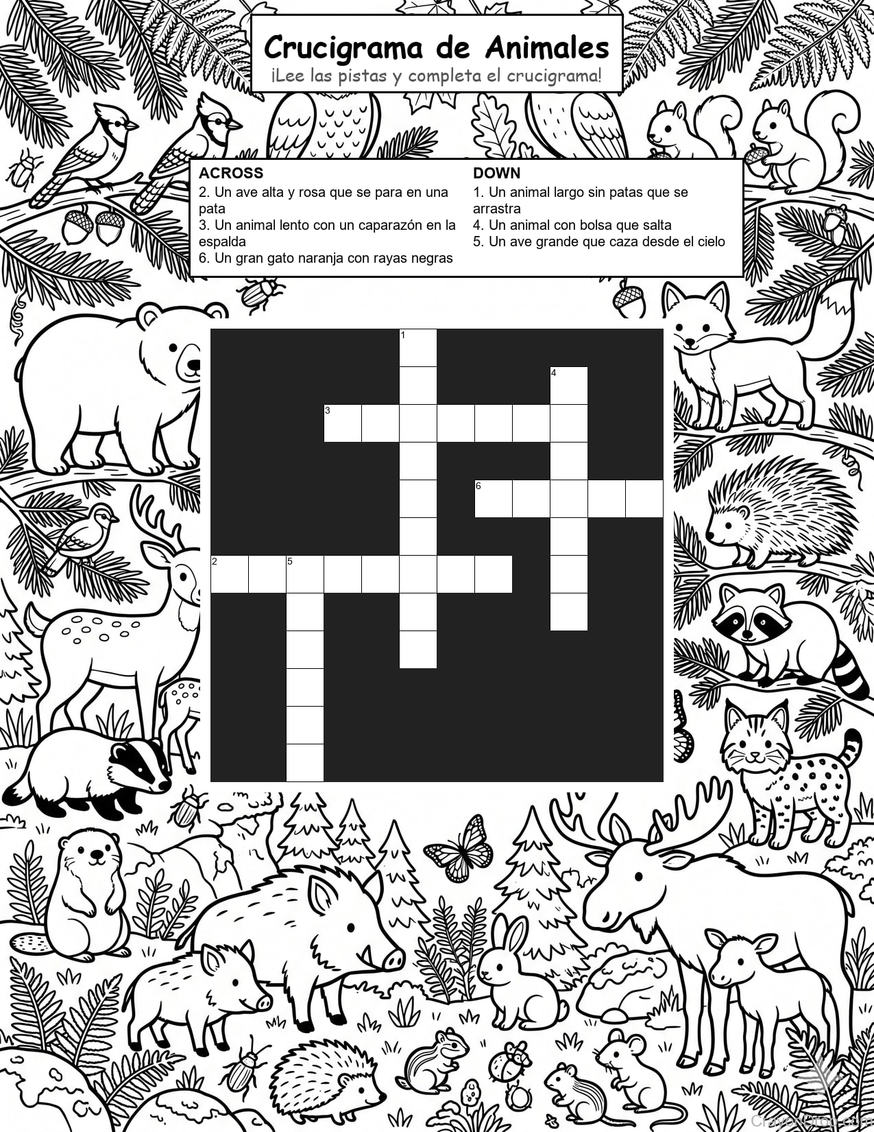 Cw Animals página para colorear