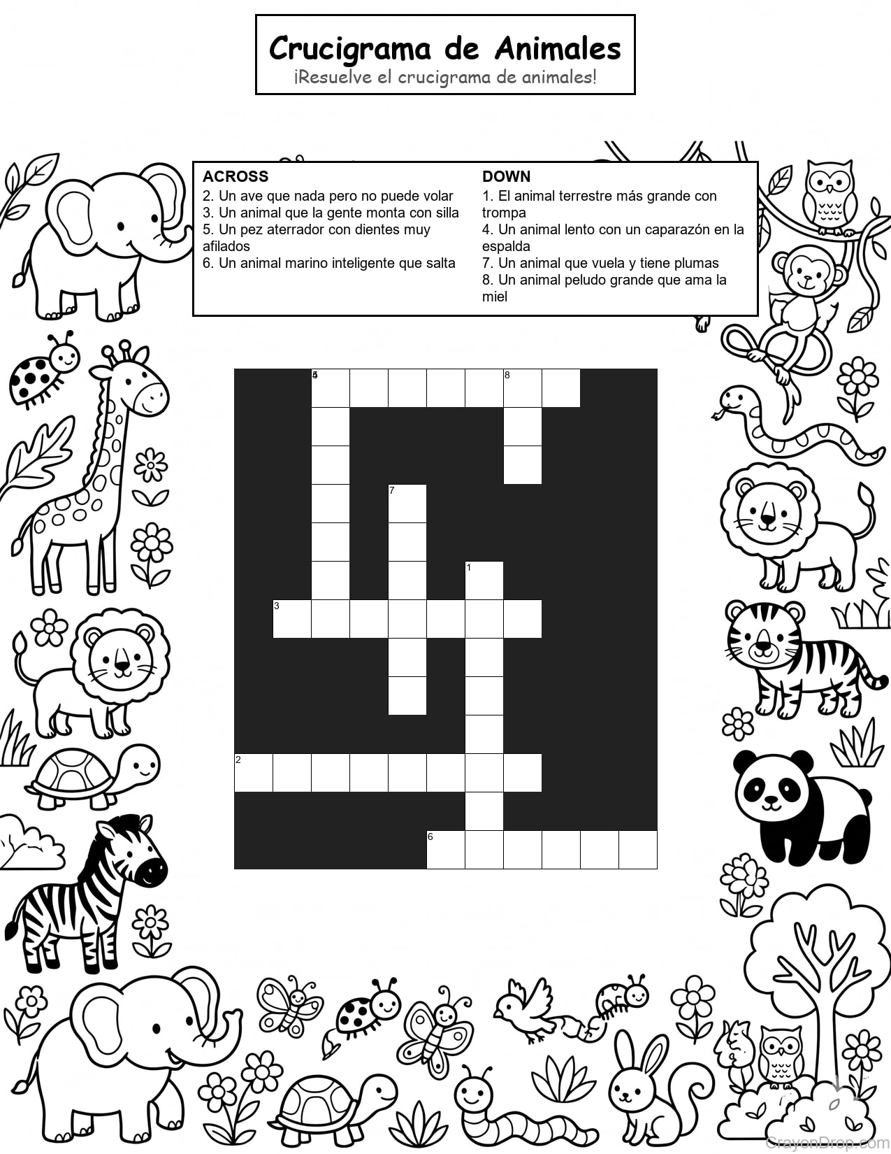 Cw Animals página para colorear