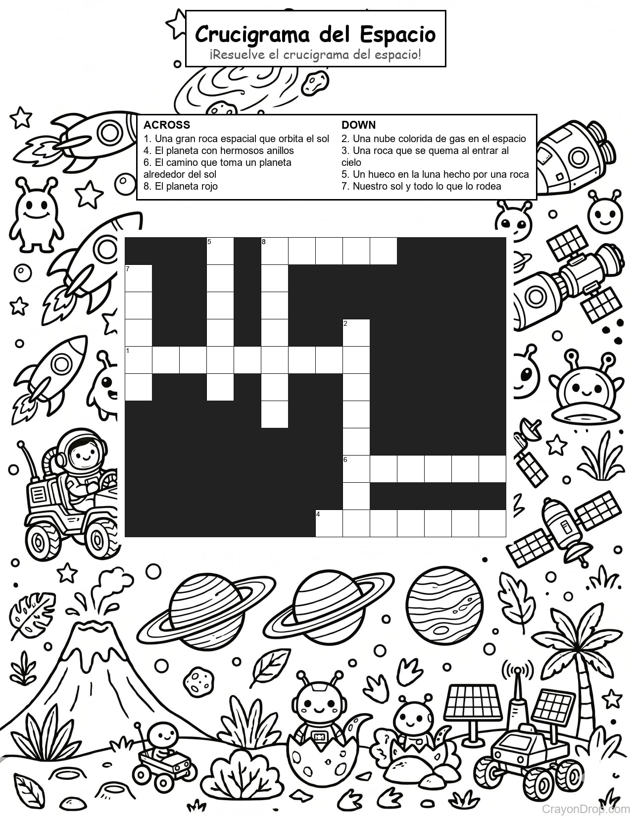 Cw Space página para colorear