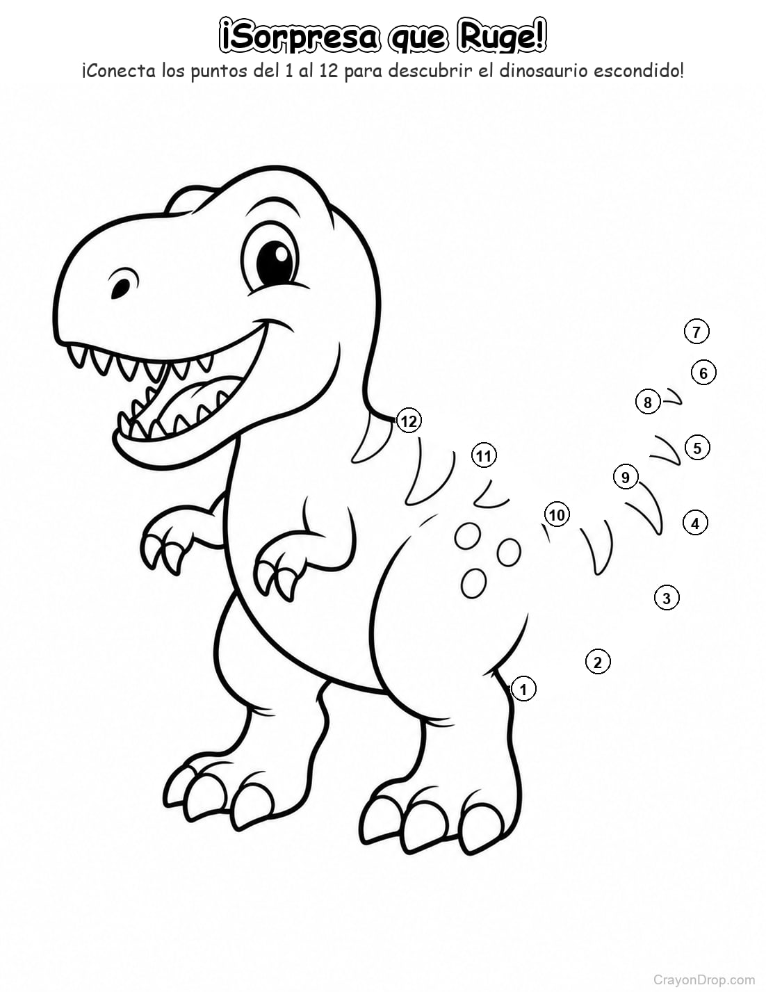 Ap Dinosaurs Connect Dots página para colorear