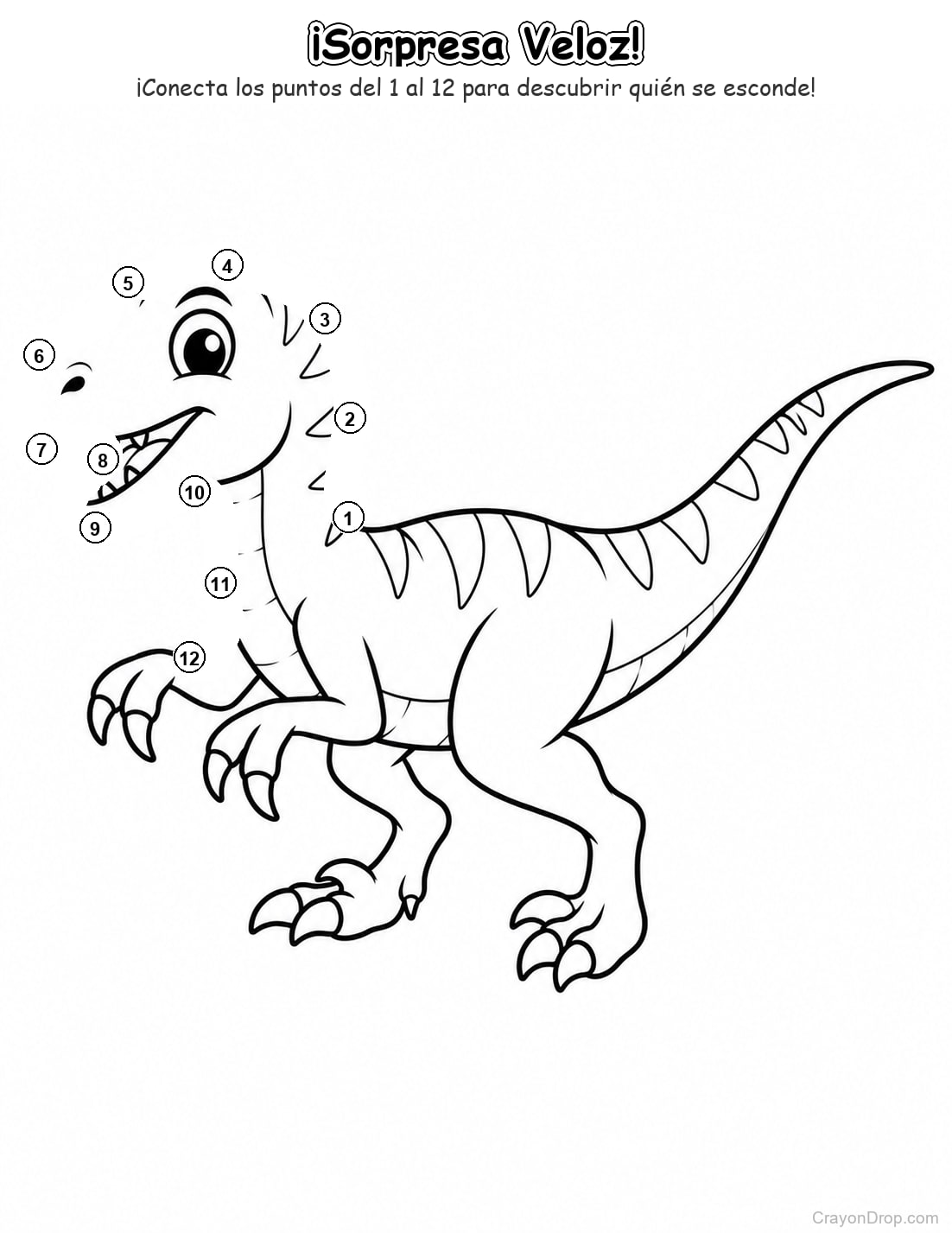 Ap Dinosaurs Connect Dots página para colorear