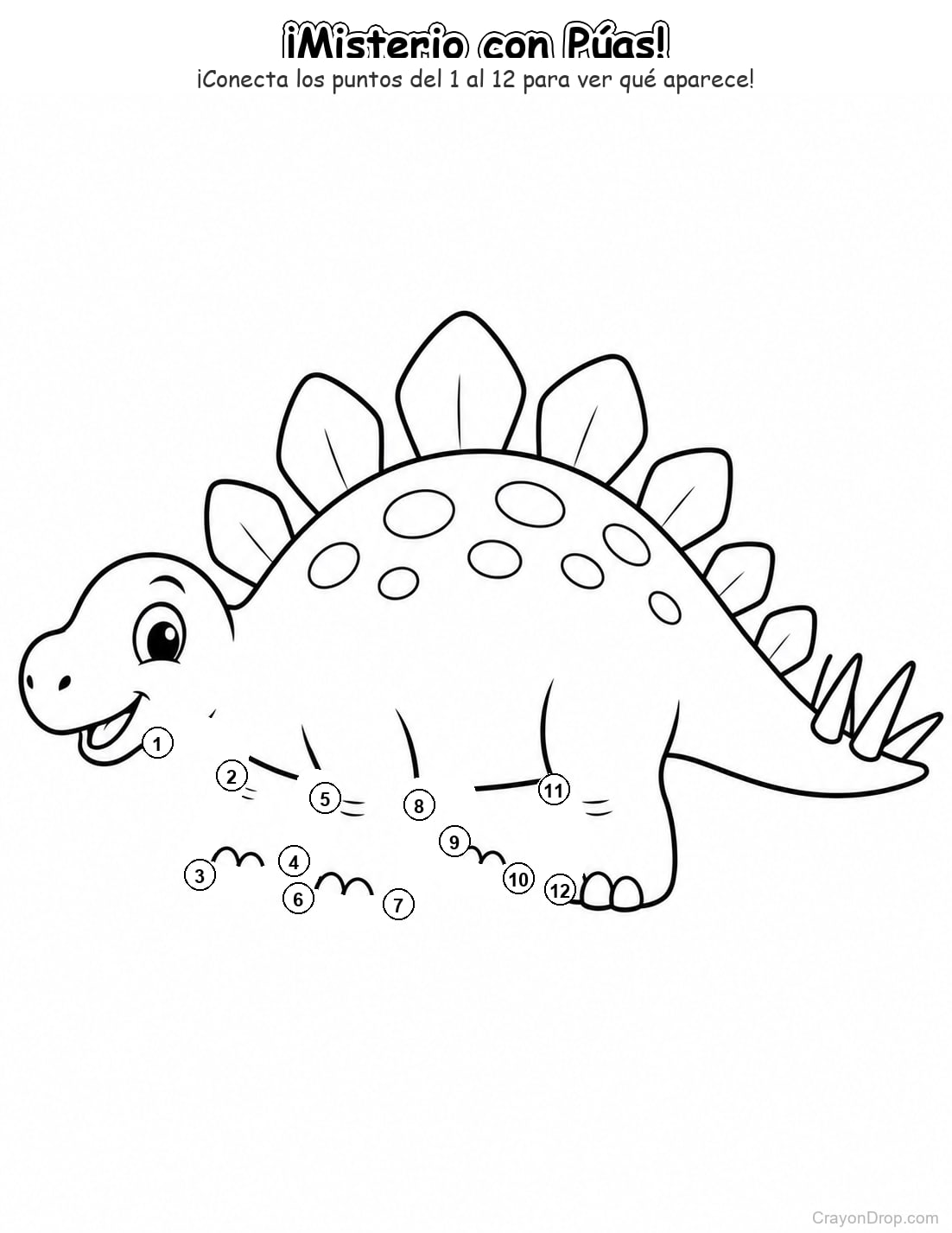 Ap Dinosaurs Connect Dots página para colorear