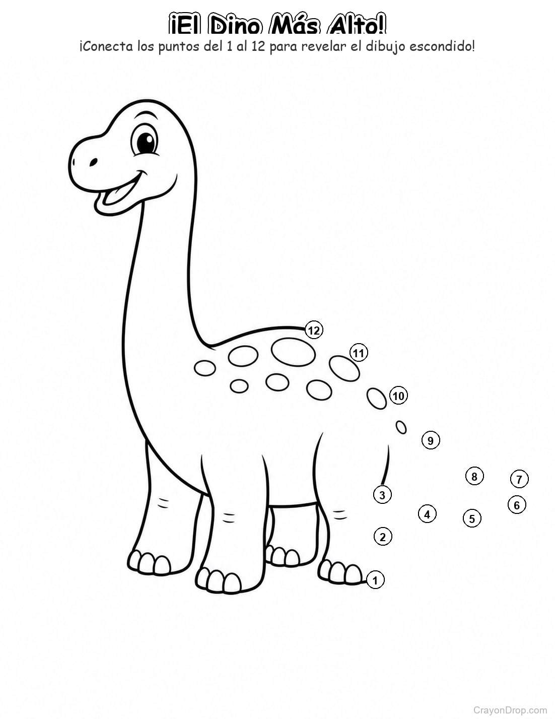 Ap Dinosaurs Connect Dots página para colorear