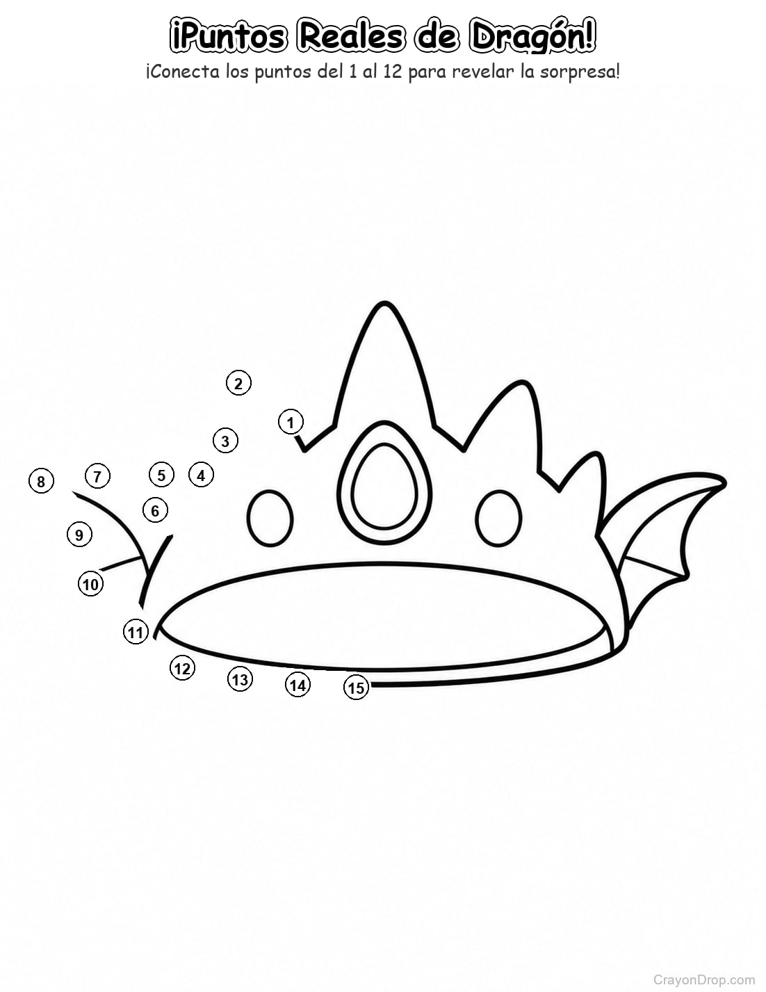 Ap Dragons Connect Dots página para colorear