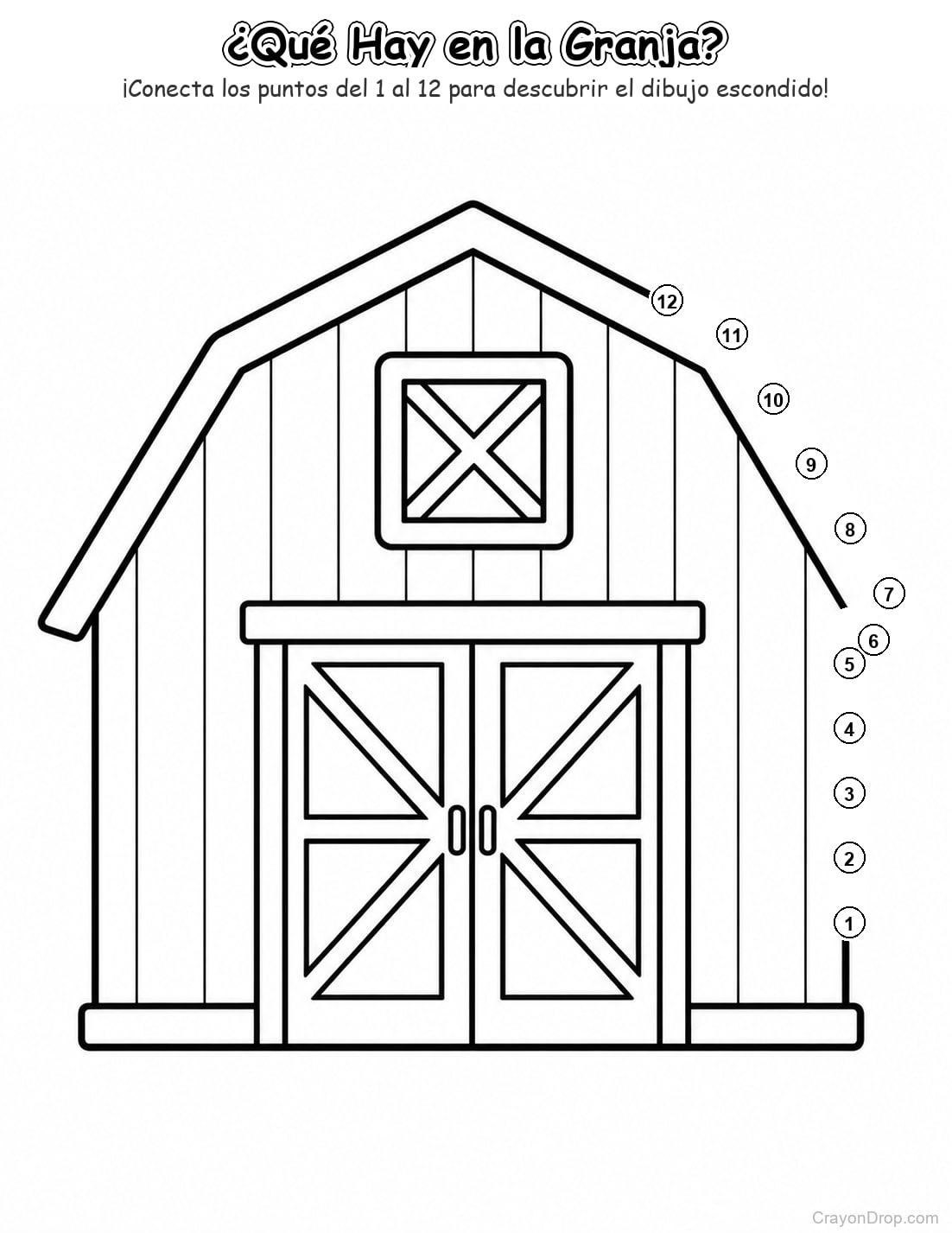 Ap Farm Connect Dots página para colorear