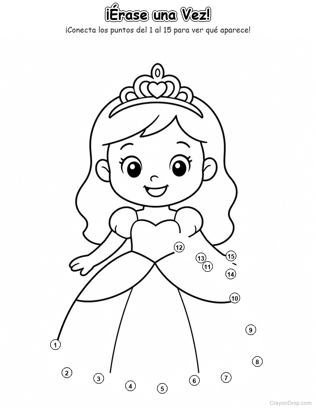 Ap Princess Connect Dots página para colorear