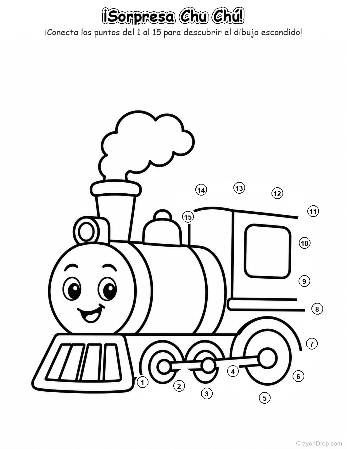 Ap Trains Connect Dots página para colorear