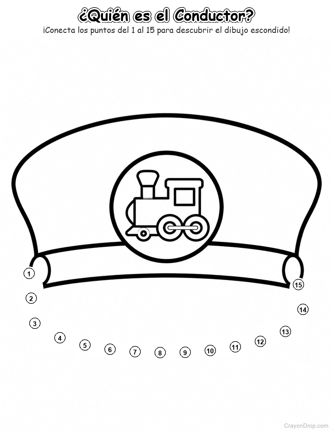 Ap Trains Connect Dots página para colorear