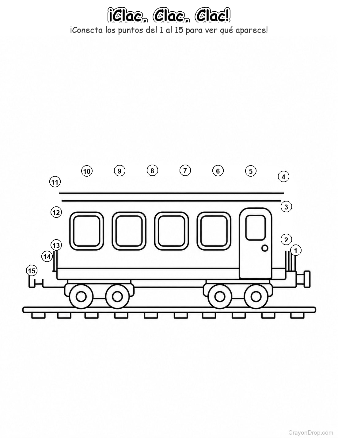 Ap Trains Connect Dots página para colorear