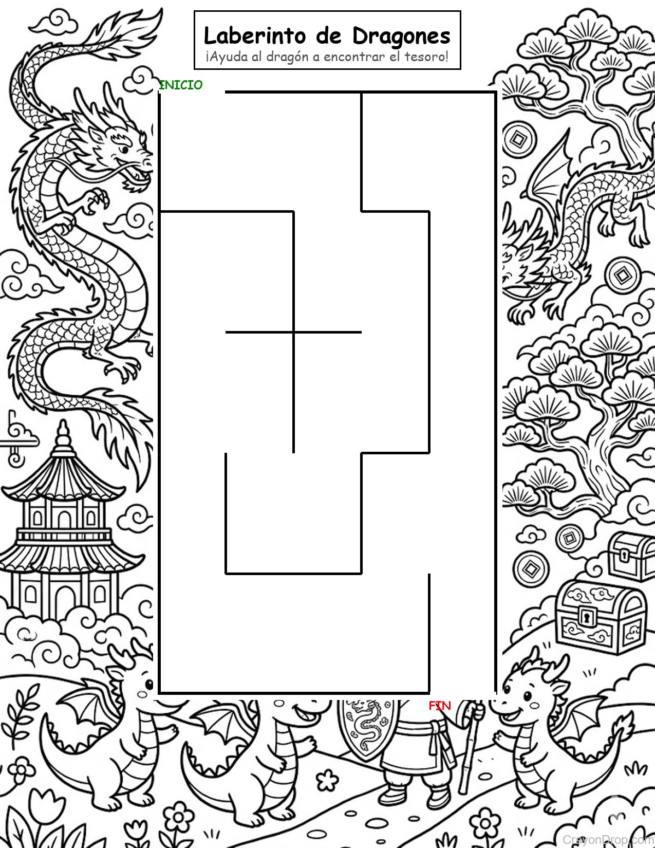 Maze Dragons página para colorear