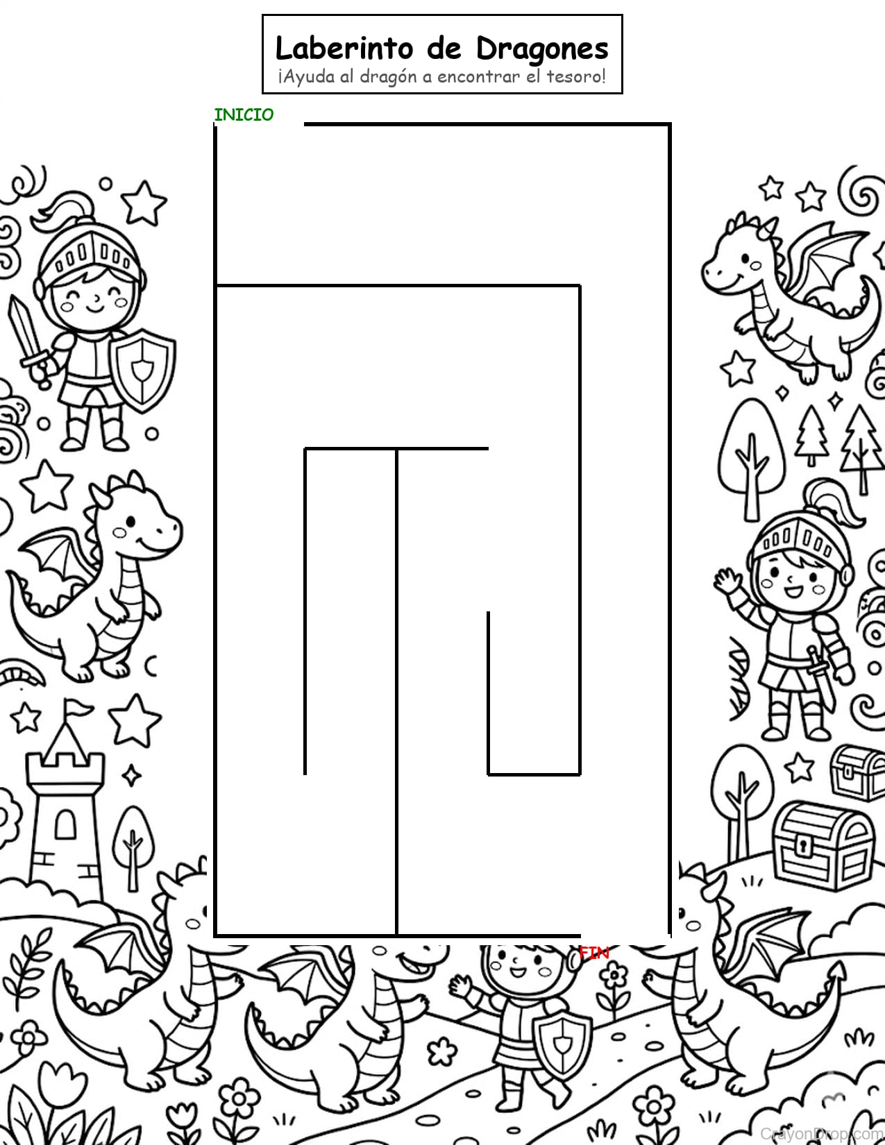 Maze Dragons página para colorear