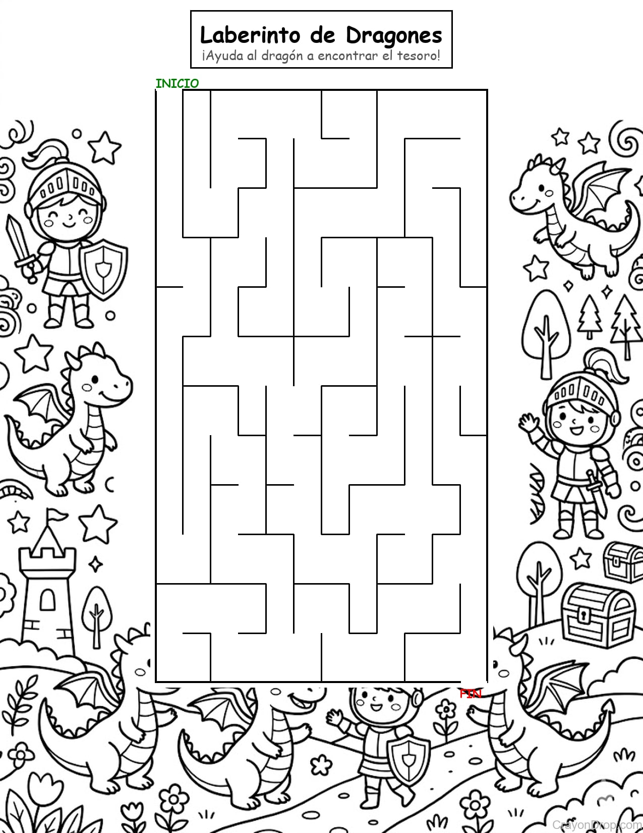 Maze Dragons página para colorear