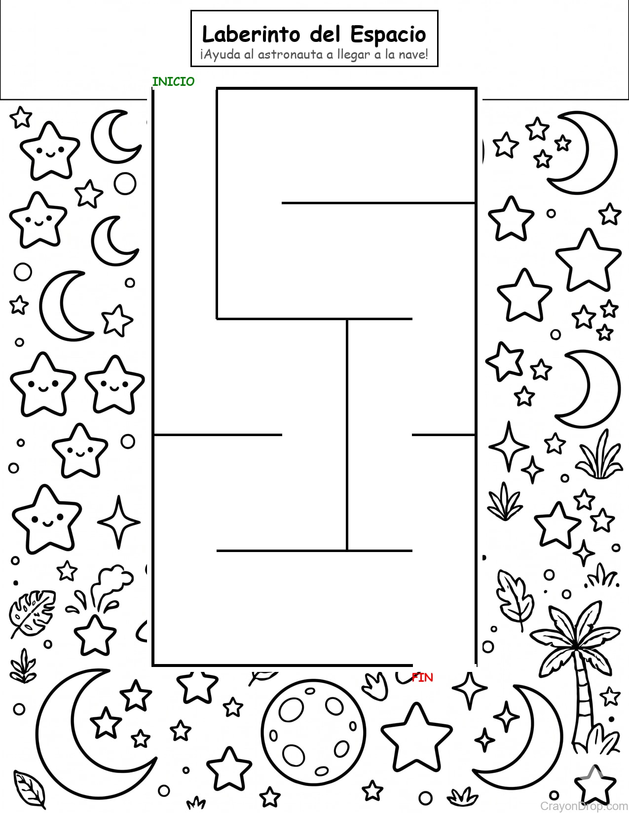Maze Space página para colorear