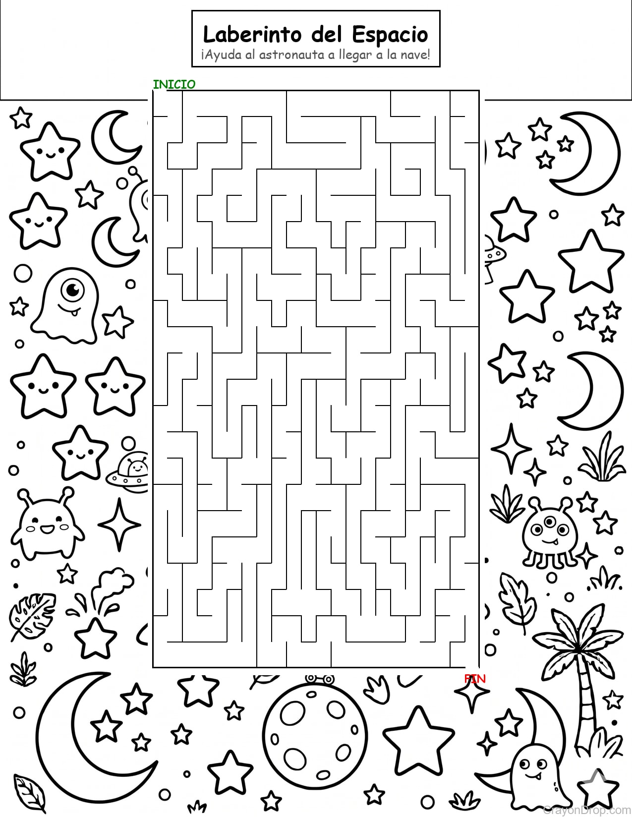 Maze Space Hard página para colorear