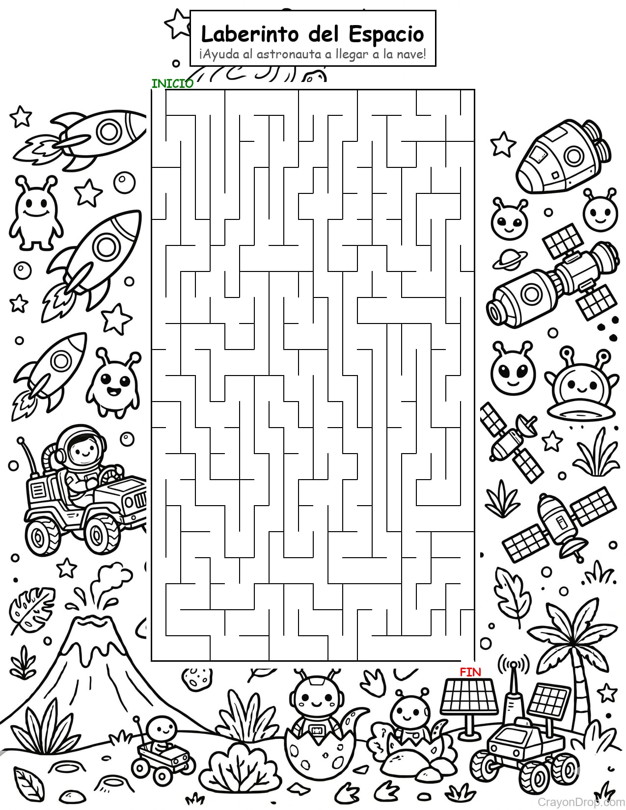 Maze Space Hard página para colorear