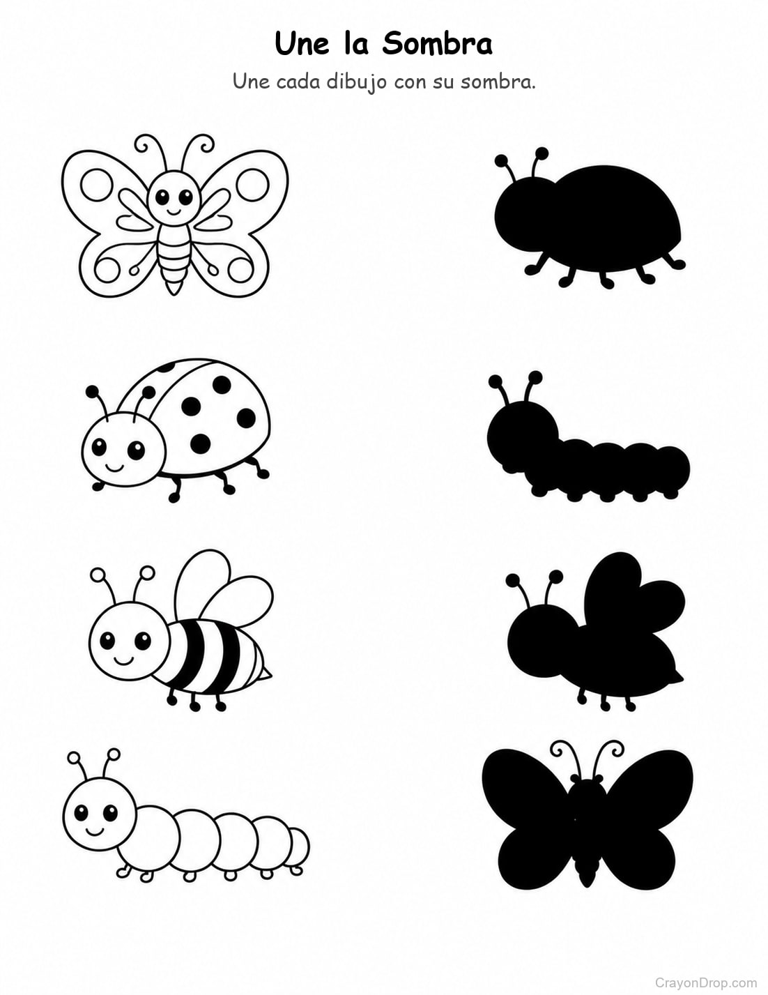 Ap Animals Shadow Match página para colorear