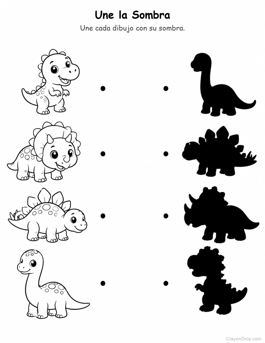 Ap Dino Shadow Match página para colorear