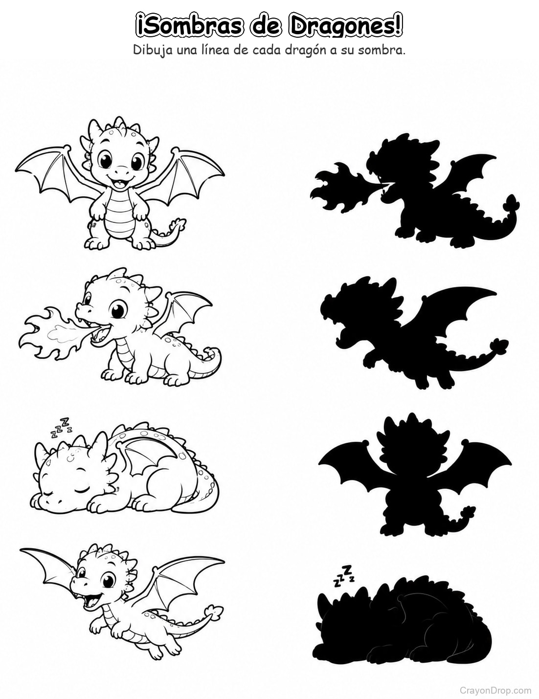 Ap Dragons Shadow Match página para colorear