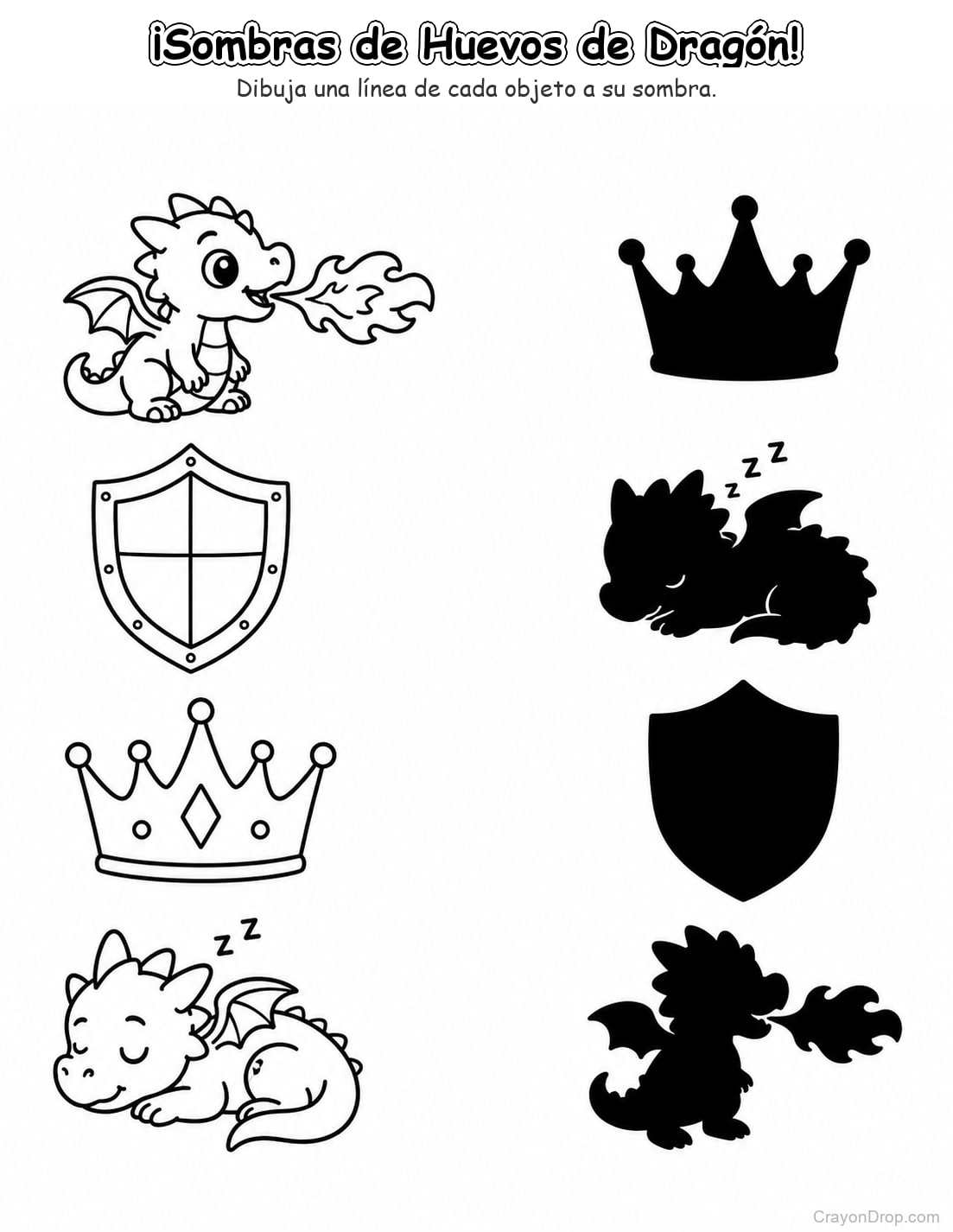 Ap Dragons Shadow Match página para colorear
