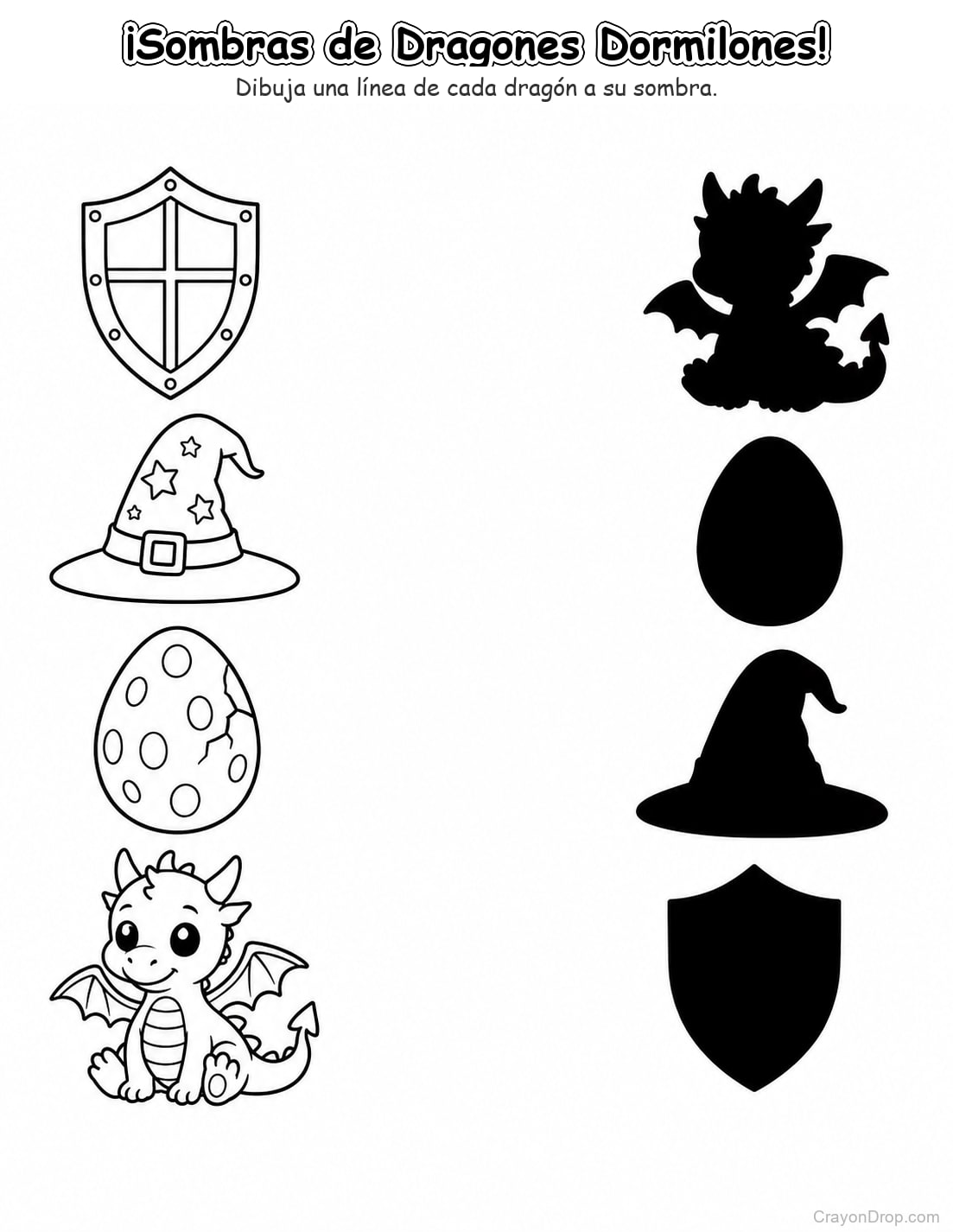 Ap Dragons Shadow Match página para colorear