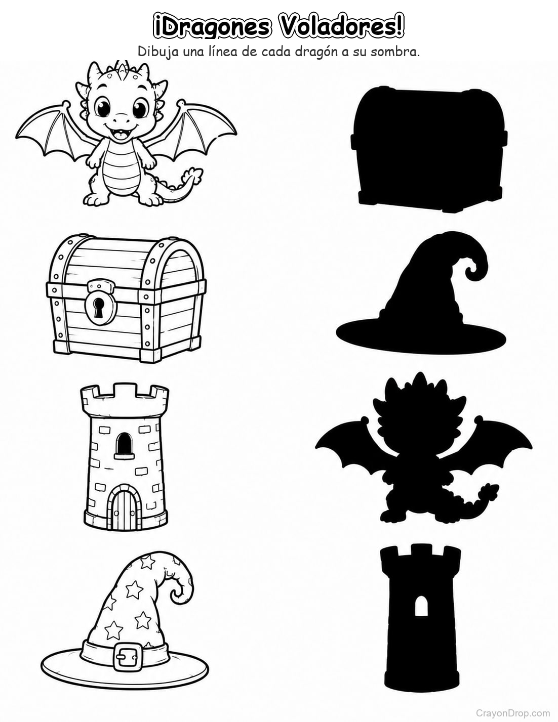 Ap Dragons Shadow Match página para colorear