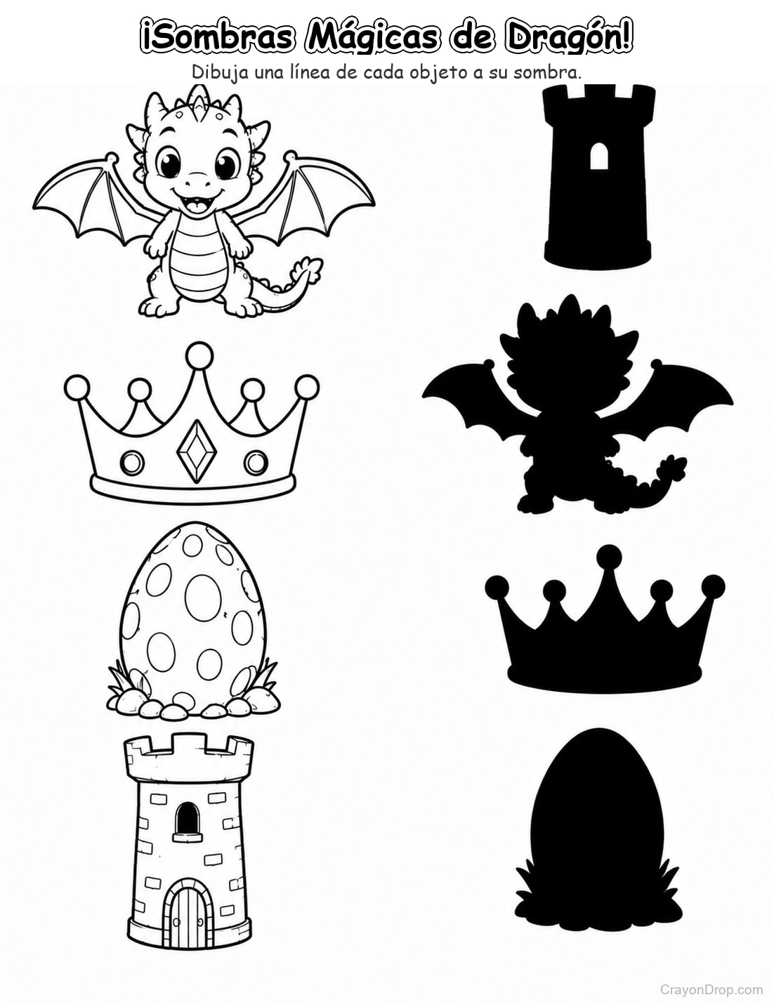 Ap Dragons Shadow Match página para colorear