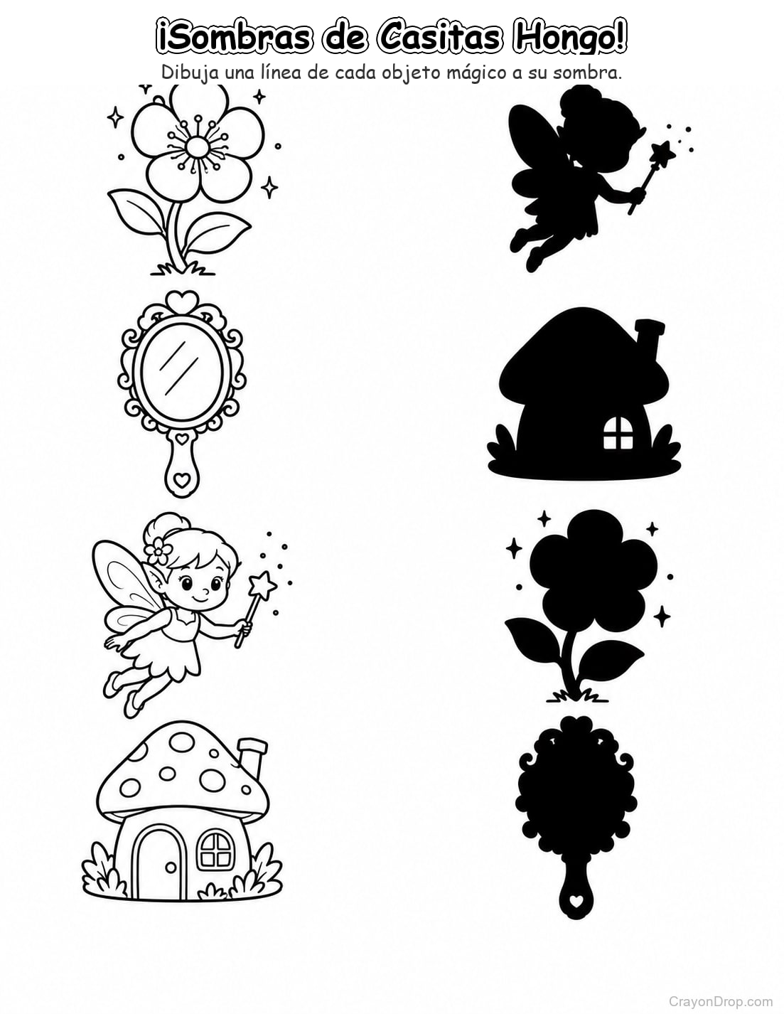 Ap Fairies Shadow Match página para colorear