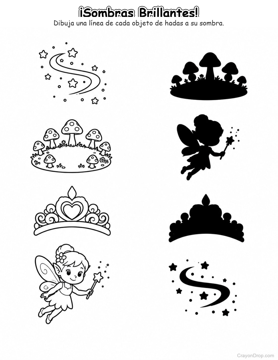 Ap Fairies Shadow Match página para colorear