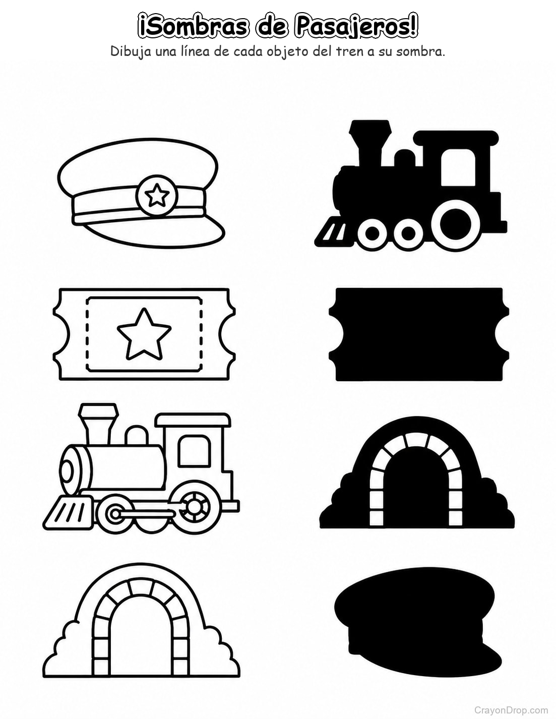 Ap Trains Shadow Match página para colorear
