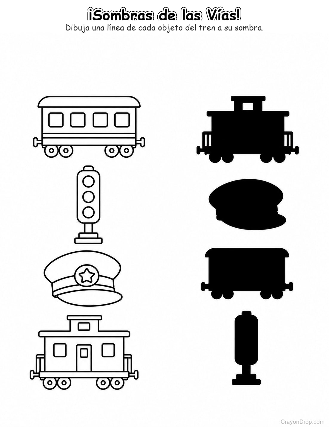 Ap Trains Shadow Match página para colorear