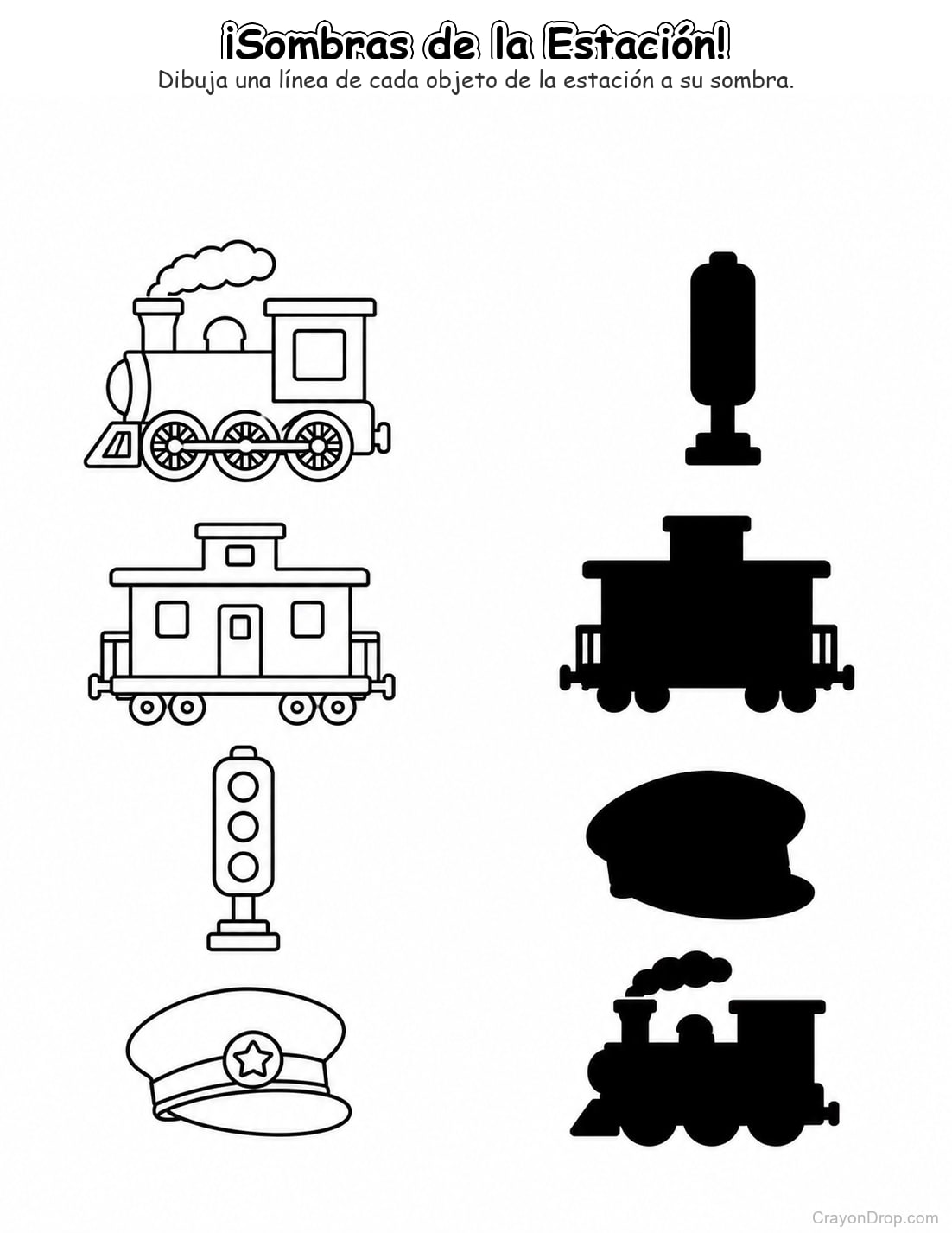 Ap Trains Shadow Match página para colorear