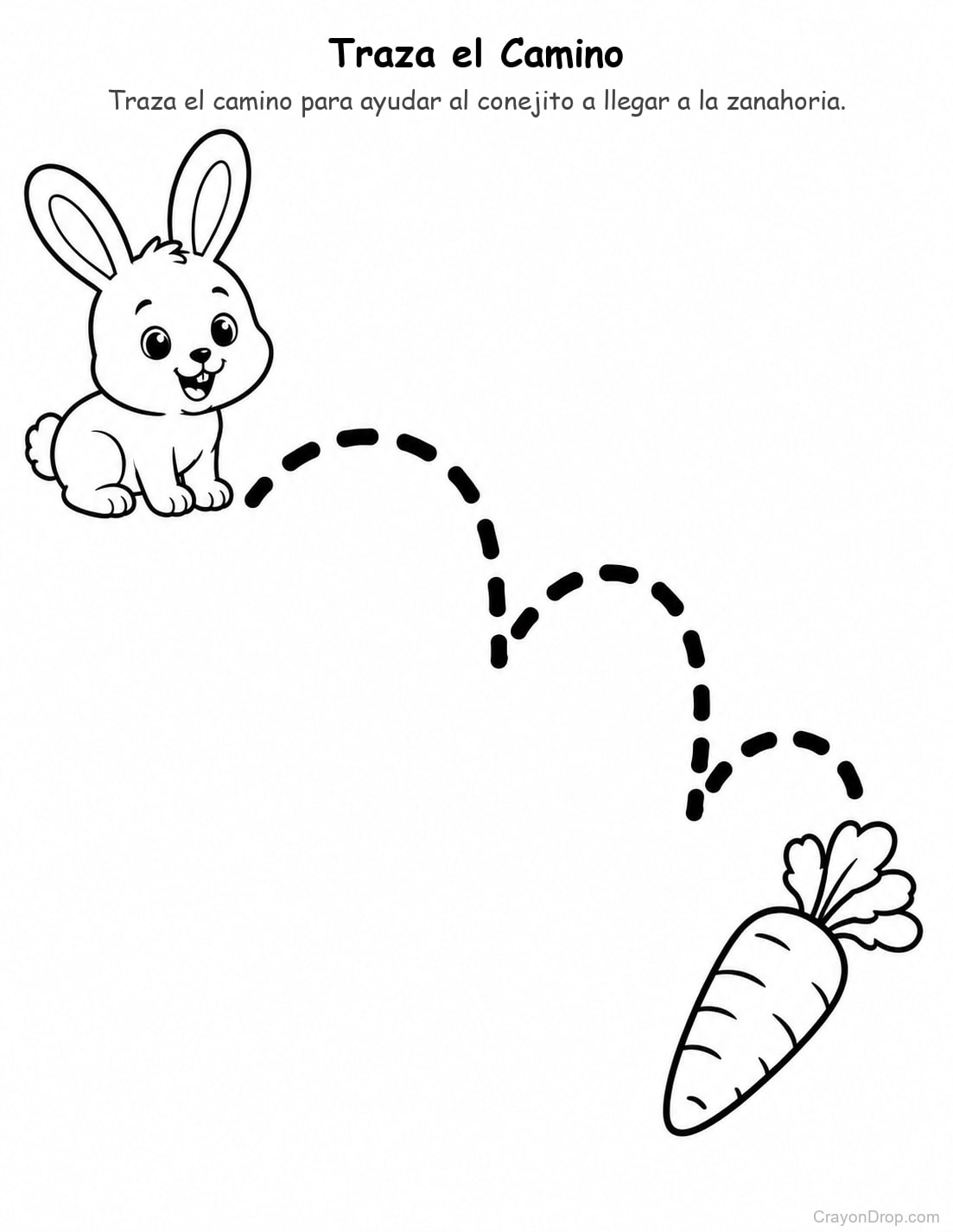 Ap Animals Trace Path Carrot página para colorear