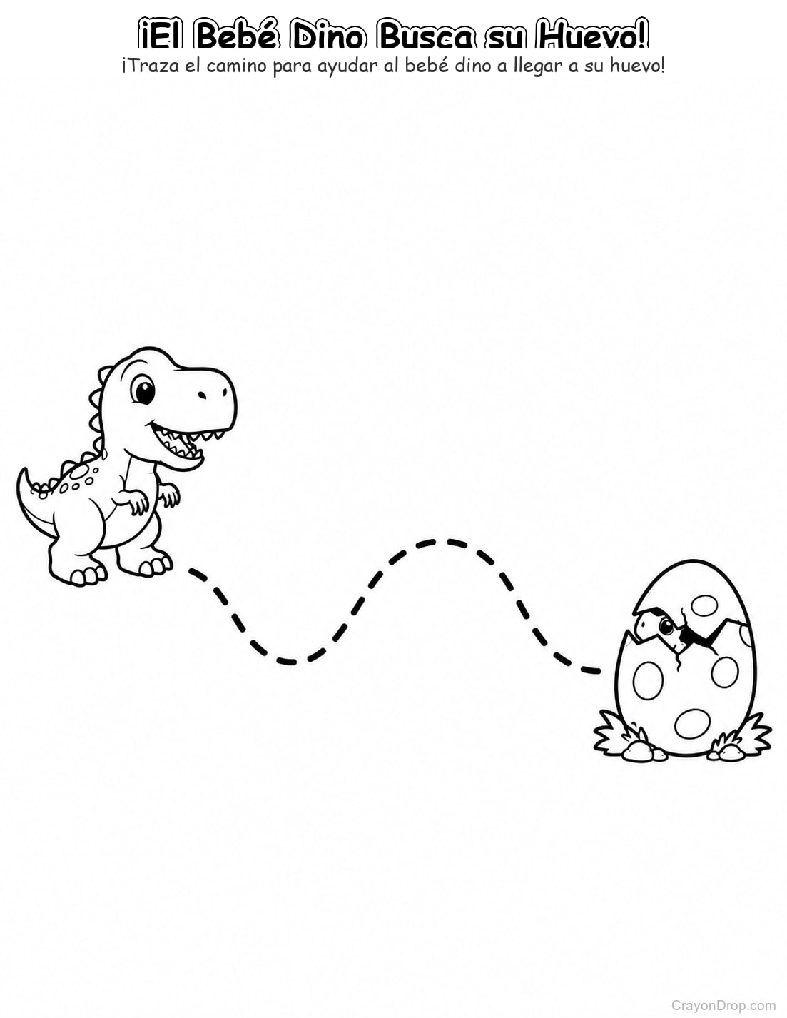 Ap Dinosaurs Trace Path página para colorear