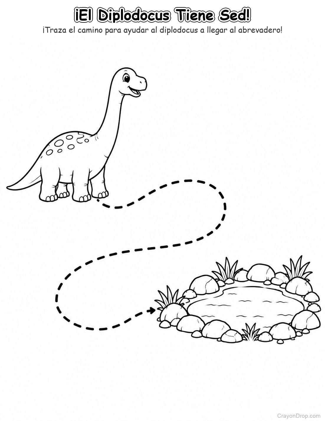 Ap Dinosaurs Trace Path página para colorear