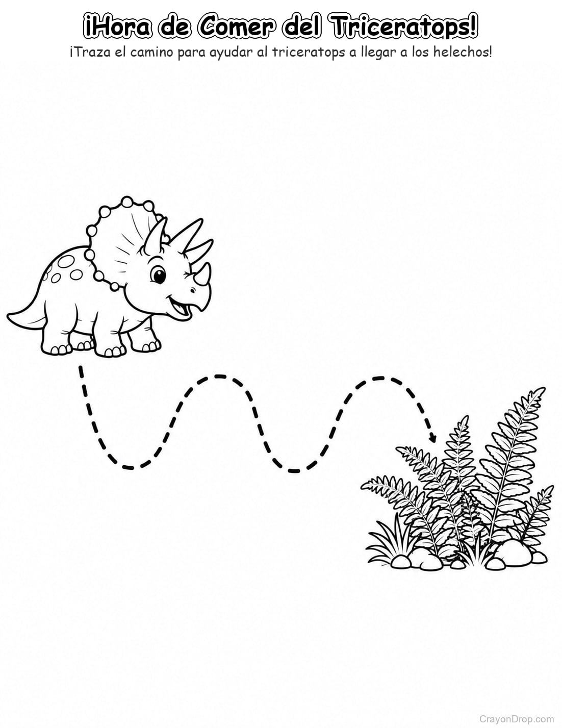 Ap Dinosaurs Trace Path página para colorear