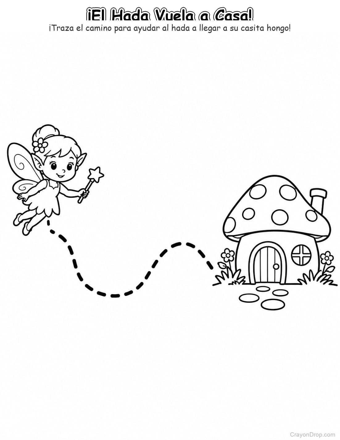 Ap Fairies Trace Path página para colorear