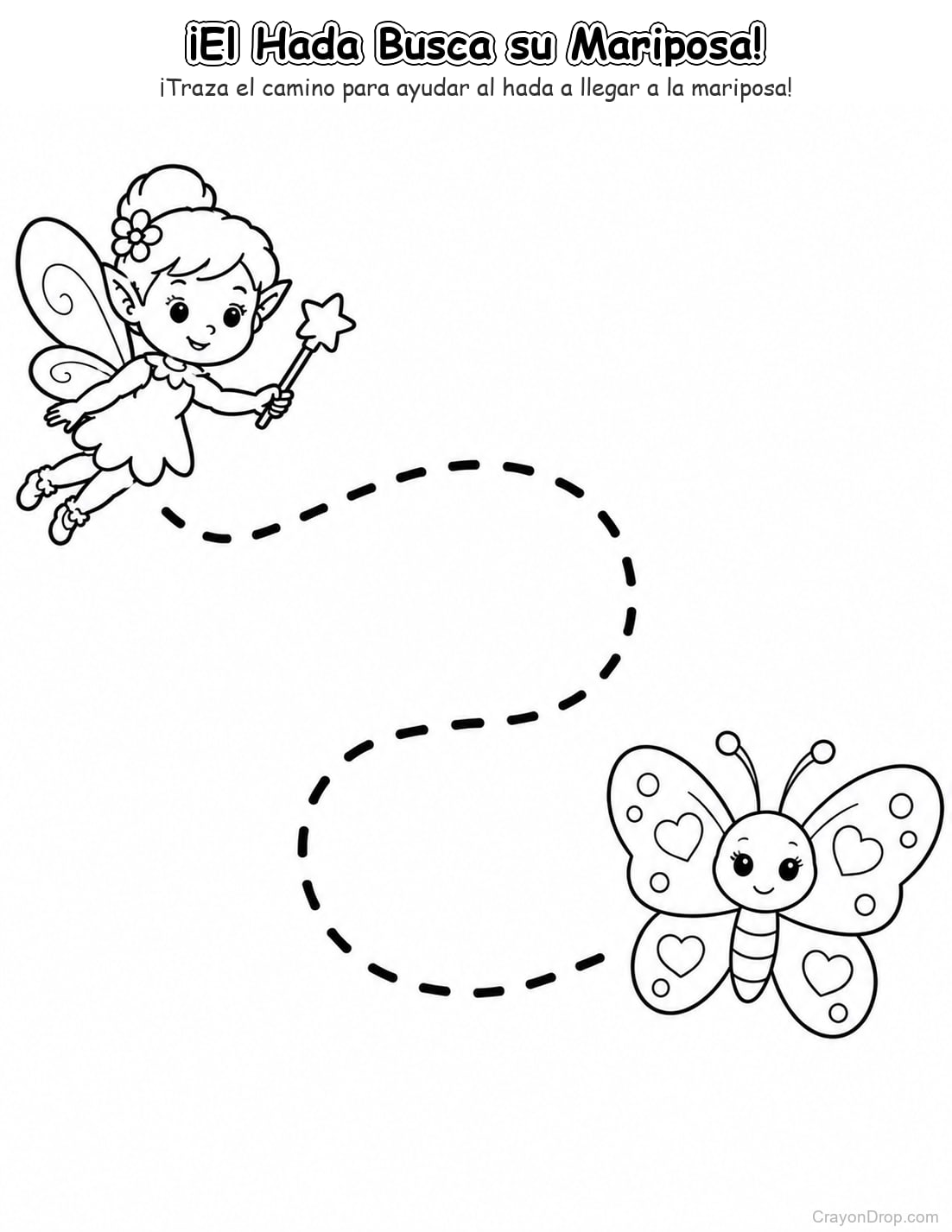 Ap Fairies Trace Path página para colorear