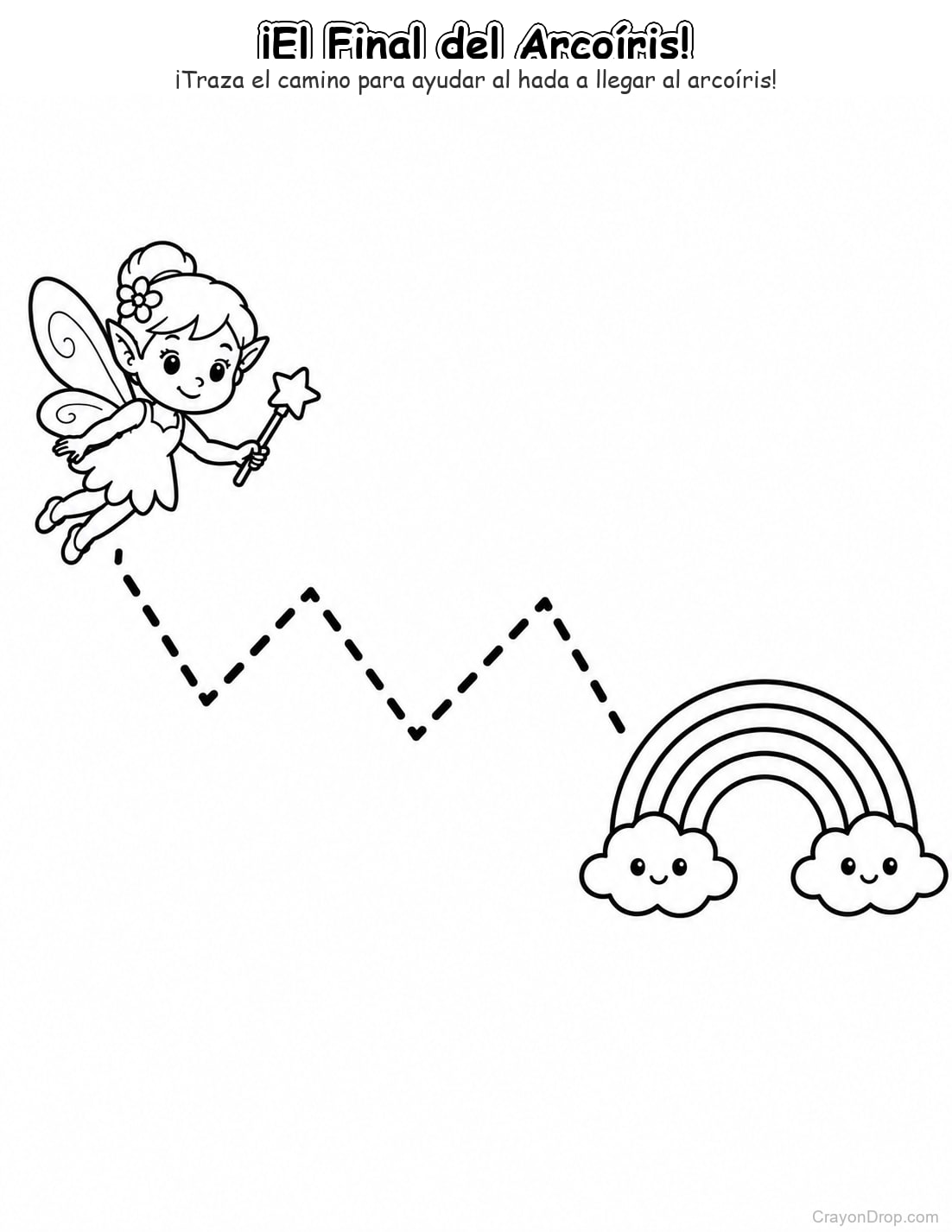 Ap Fairies Trace Path página para colorear