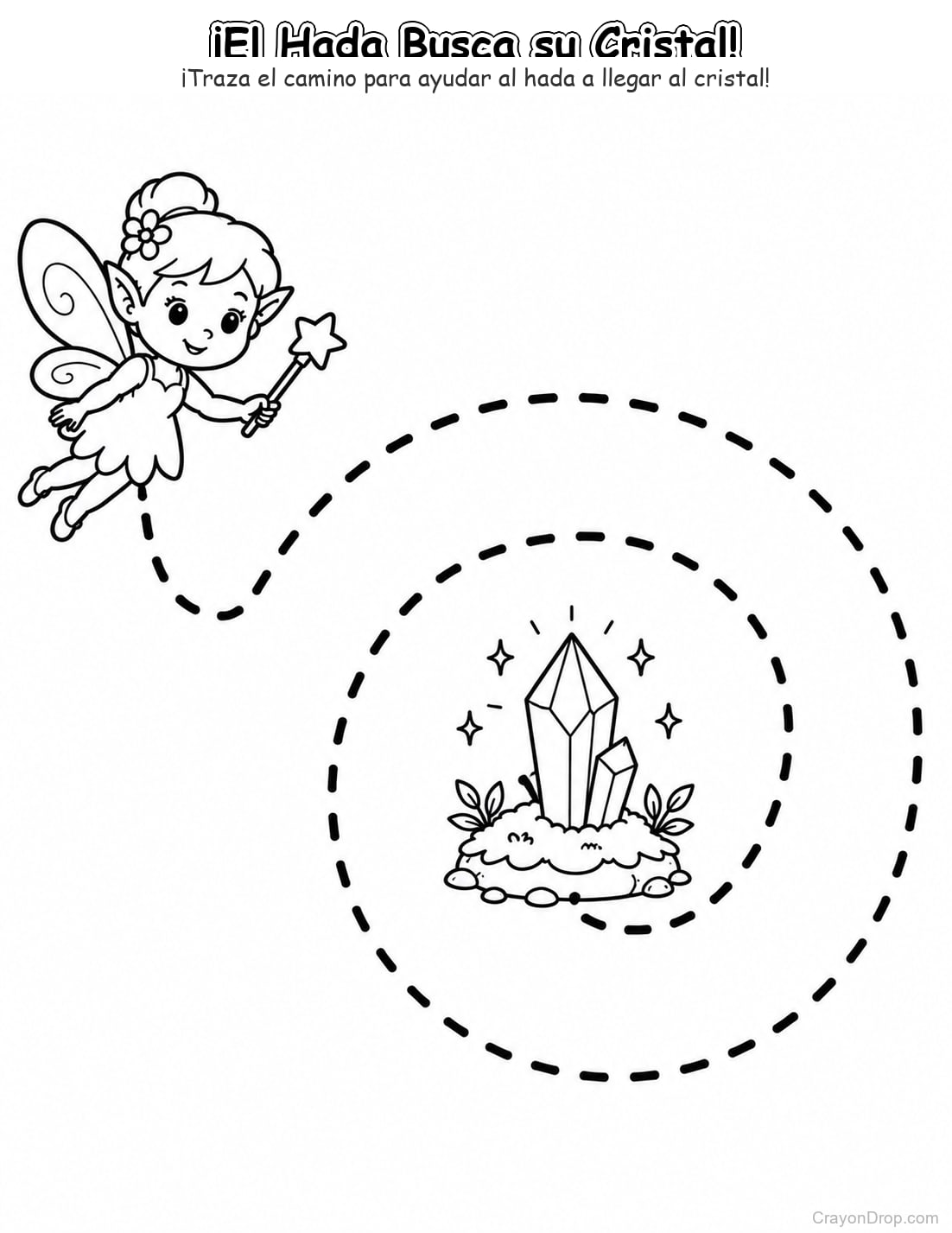 Ap Fairies Trace Path página para colorear